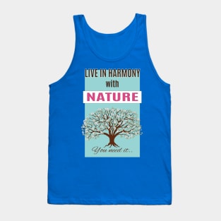 live in harmony with blooming apple tree Tank Top